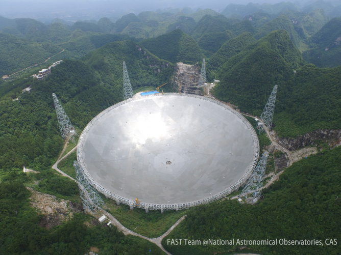 國家天文台被譽為「天眼」的500米口徑球面射電望遠鏡（圖片來源：中國科學院國家天文台）